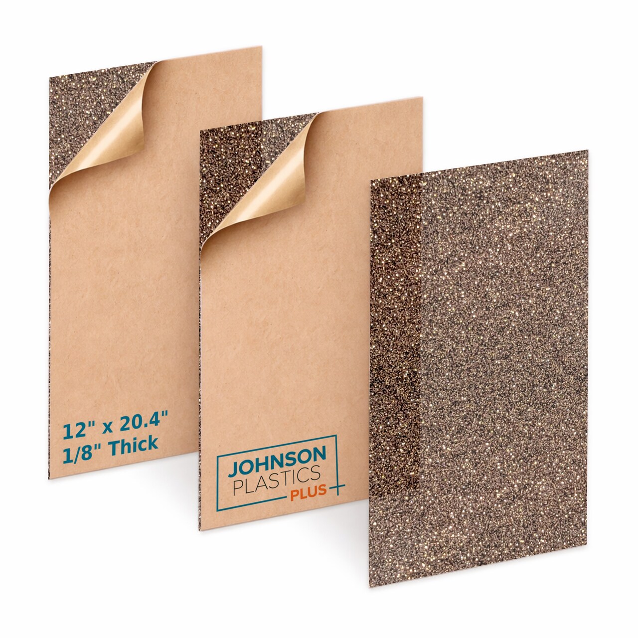 Glitter Cast Acrylic Sheet for Laser Engraving, Rotary Engraving & UV-LED Printing, 12" x 20.4", 1/8" Thick, Sparkle Acrylic Blanks Raw Material